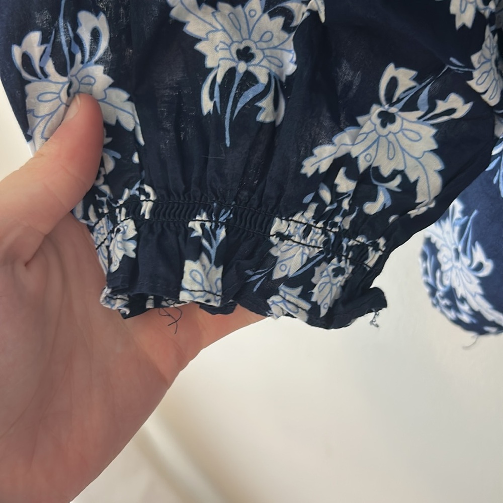 J. Crew Floral Artist Top in Blue Print - Picture 5 of 8
